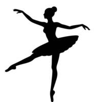 Ballet Pirouette Silhouette on White Background vector