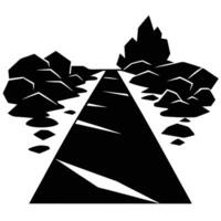 Rocky Path Silhouette on White Background vector