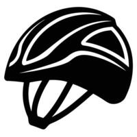 Cycling Helmet Silhouette on White Background vector