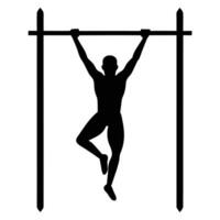 Calisthenics Bar Silhouette on White Background vector