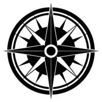 Compass Silhouette on White Background vector