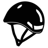 Climbing Helmet Silhouette on White Background vector