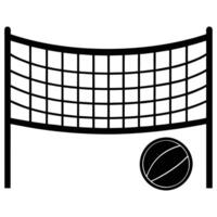 Volleyball Net Silhouette on White Background vector