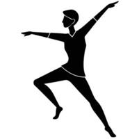 Dance Pose Silhouette on White Background vector