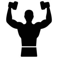 Arm Lift Exercise Silhouette on White Background vector