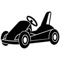 Go Kart Silhouette on White Background vector