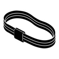 Resistance Band Silhouette on White Background vector