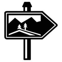 Trail Sign Silhouette on White Background vector