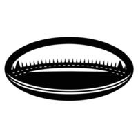 Frisbee Field Silhouette on White Background vector