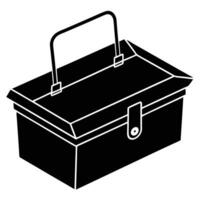 Tackle Box Silhouette on White Background vector