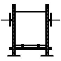 Squat Rack Silhouette on White Background vector
