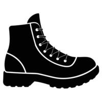 Hiking Boot Silhouette on White Background vector