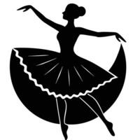 Ballet Performance Silhouette on White Background vector