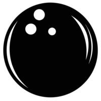 Bowling Ball Silhouette on White Background vector