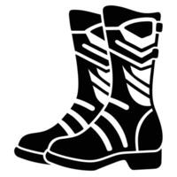 Motocross Boots Silhouette on White Background vector