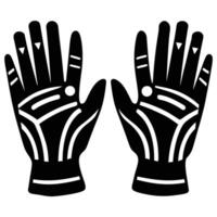 Motocross Gloves Silhouette on White Background vector