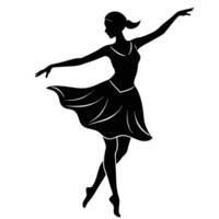 Dancer Silhouette on White Background vector