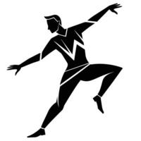 Abstract Dance Move Silhouette on White Background vector