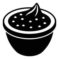 Salsa Dip Silhouette on White Background vector