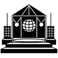 Disco Stage Silhouette on White Background vector