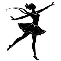 Dancer Bow Silhouette on White Background vector