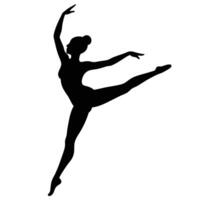 Ballet Jump Silhouette on White Background vector