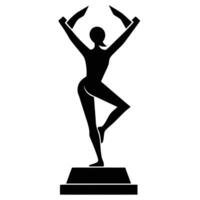 Modern Dance Trophy Silhouette on White Background vector