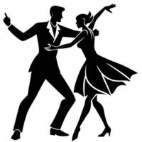 Salsa Performance Silhouette on White Background vector