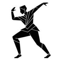 Twisting Move Silhouette on White Background vector