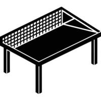 Table Tennis Net Silhouette on White Background vector
