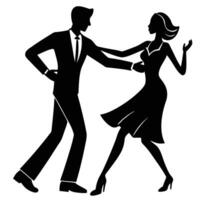 Salsa Hand Hold Silhouette on White Background vector