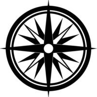 Compass Silhouette on White Background vector