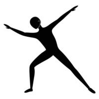 Stretching Pose Silhouette on White Background vector