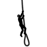 Climbing Rope Silhouette on White Background vector