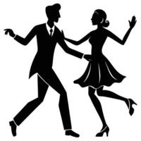 Dance Steps Silhouette on White Background vector