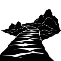 Rocky Path Silhouette on White Background vector