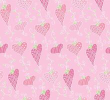 Seamless Valentine Pattern On Pink Background vector