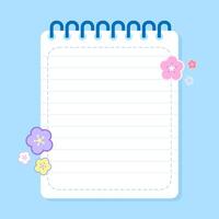 Cute Floral Notebook. A Blank Canvas for Your Thoughts vector