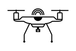 Quadcopter drone outline icon vector