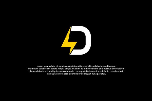 letter d electricity and lightning logo design