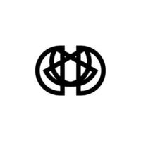 A black and white logo with the letters d and d vector