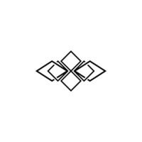 A black and white logo with a geometric design vector