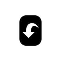 A black and white arrow pointing down on a white background vector