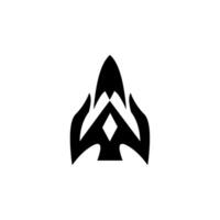 A black and white logo with a triangle shape vector