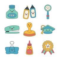 Chibi Student Sticker Set V3 vector