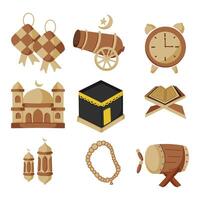 SET OF RAMADAN ELEMENT ILLUSTRATION vector