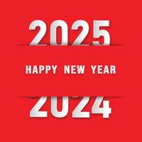Happy New Year 2024-2025 banner on red background vector