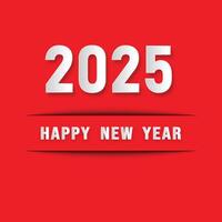 Happy New Year 2025 banner on red background vector