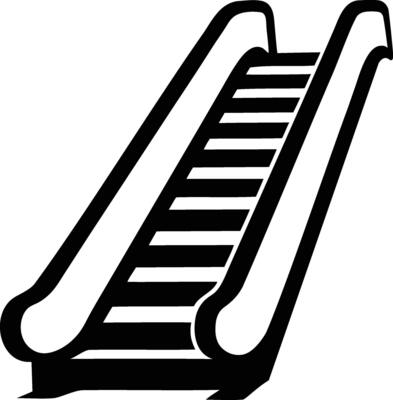Modern Escalator Silhouette Urban Movement in Minimalist Design