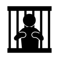 person in a jail cartoon. silhouette of the person in the conclusion vector
